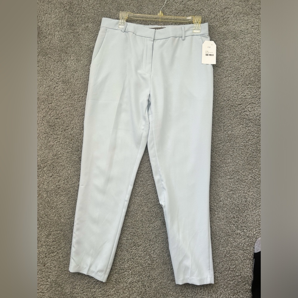 Blue Straight-Leg Pants